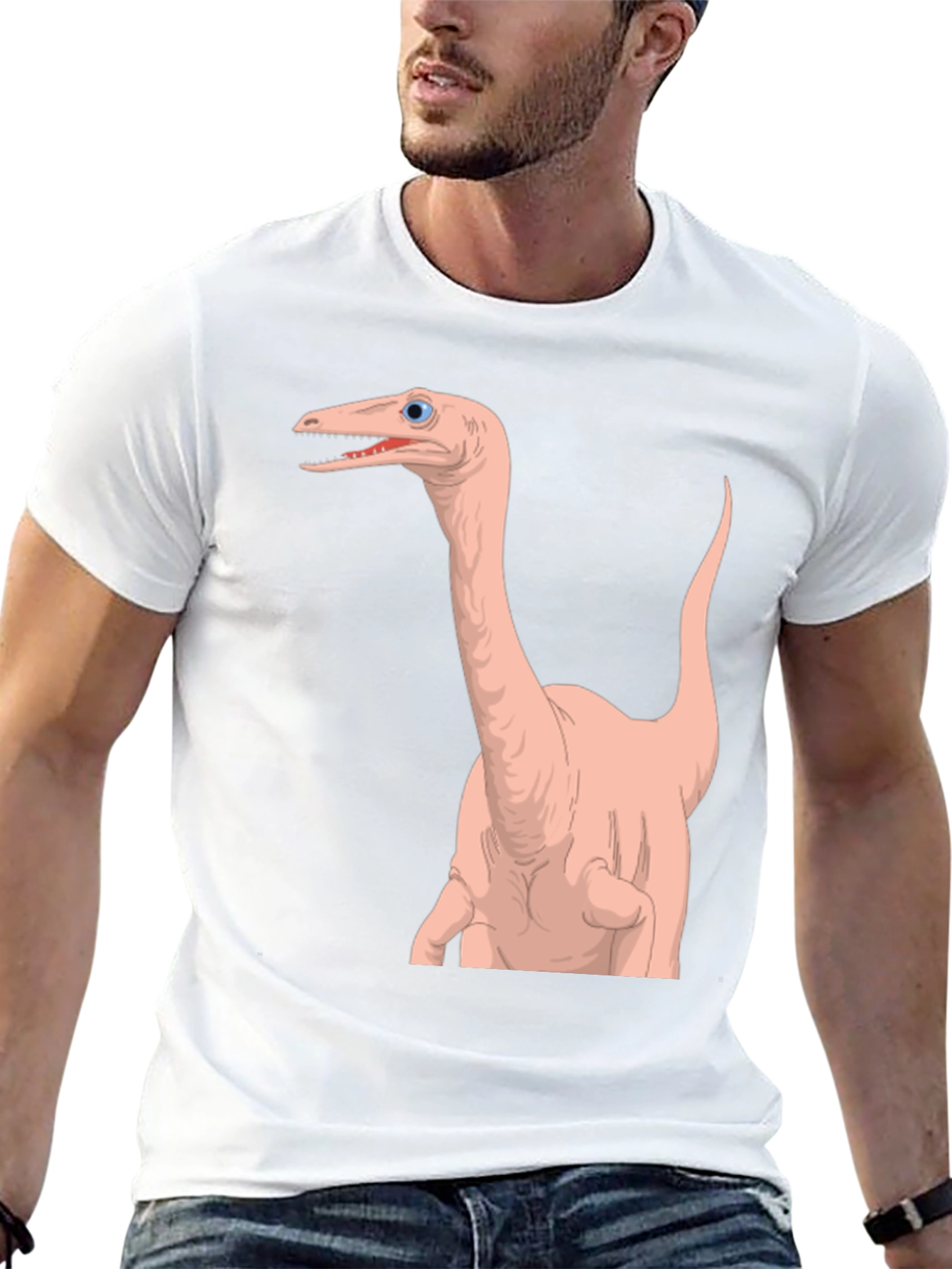 Camiseta Negra con Diseño Dinosaurio Anatómico