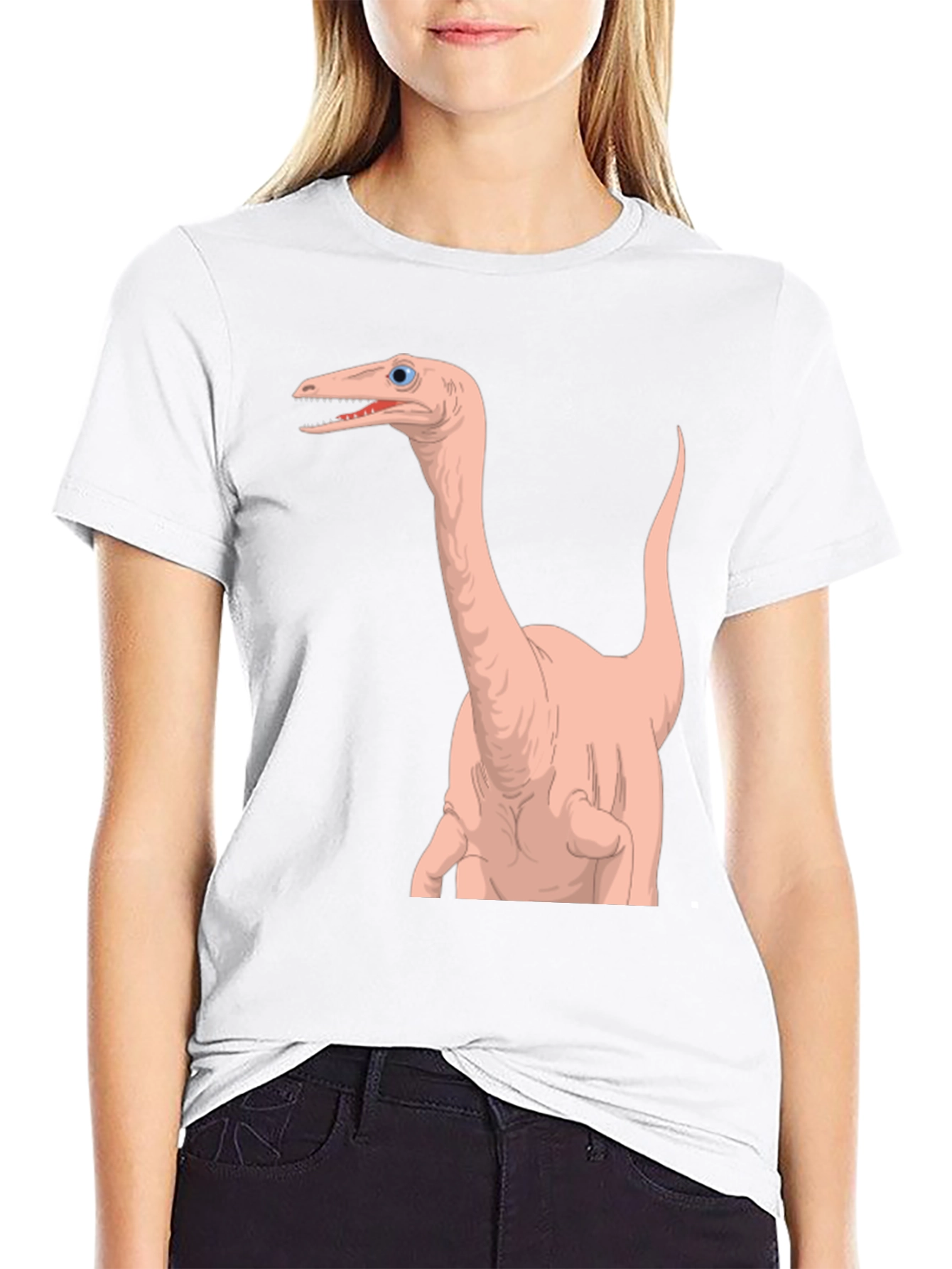 Camiseta Negra con Diseño Dinosaurio Anatómico
