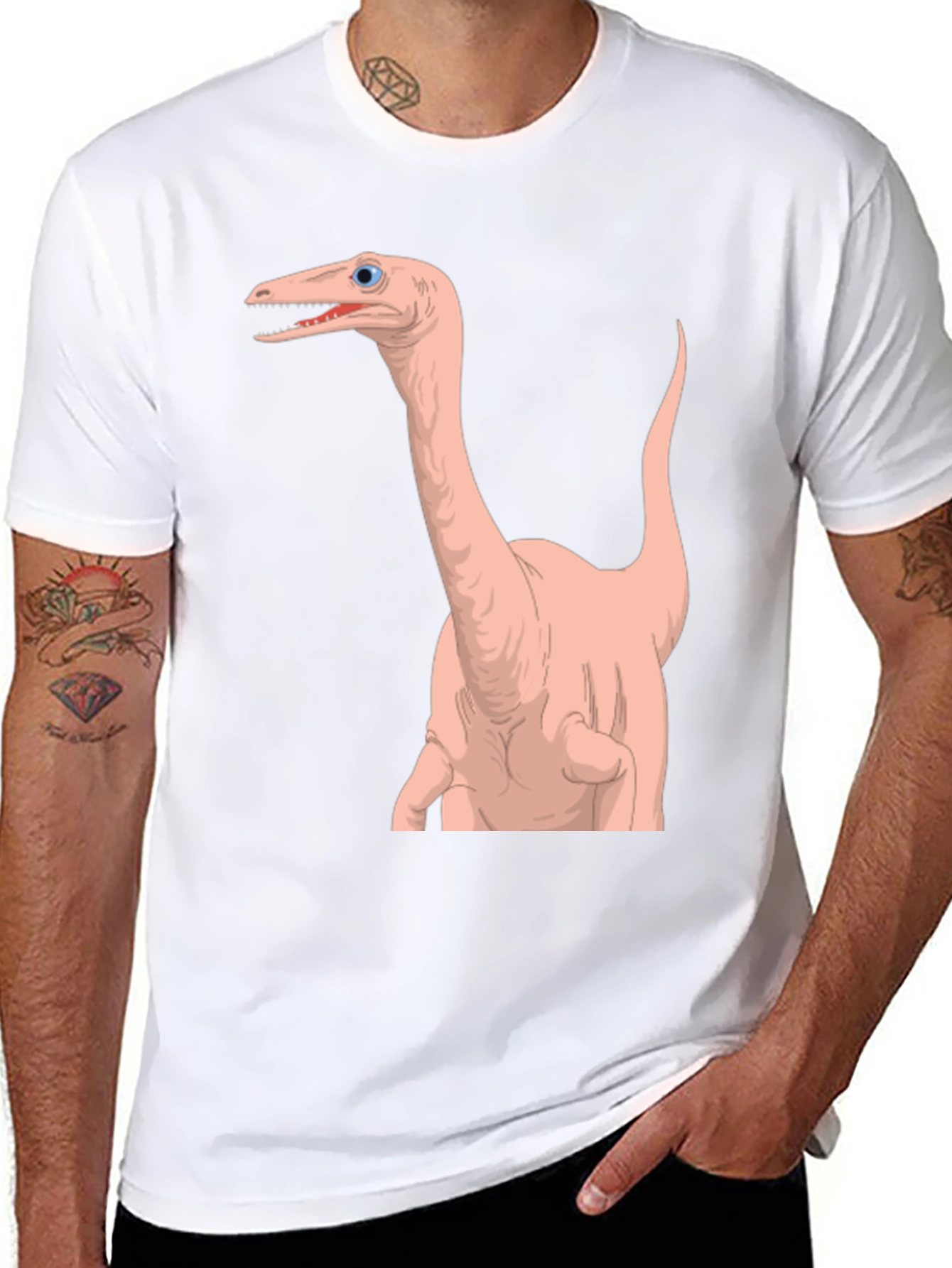 Camiseta Negra con Diseño Dinosaurio Anatómico