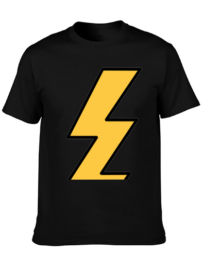 Camiseta Negra con Rayo Amarillo - Estilo Casual