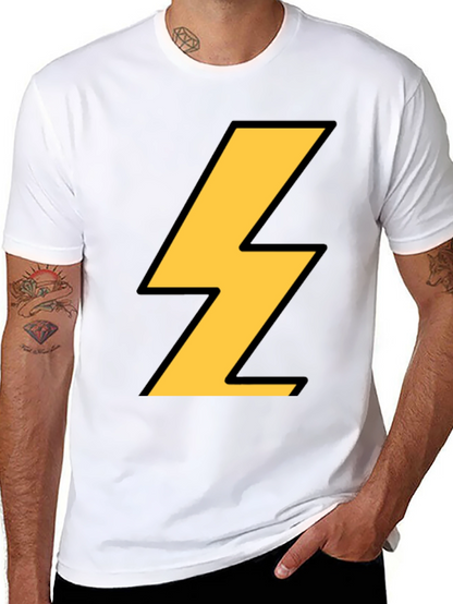 Camiseta Negra con Rayo Amarillo - Estilo Casual