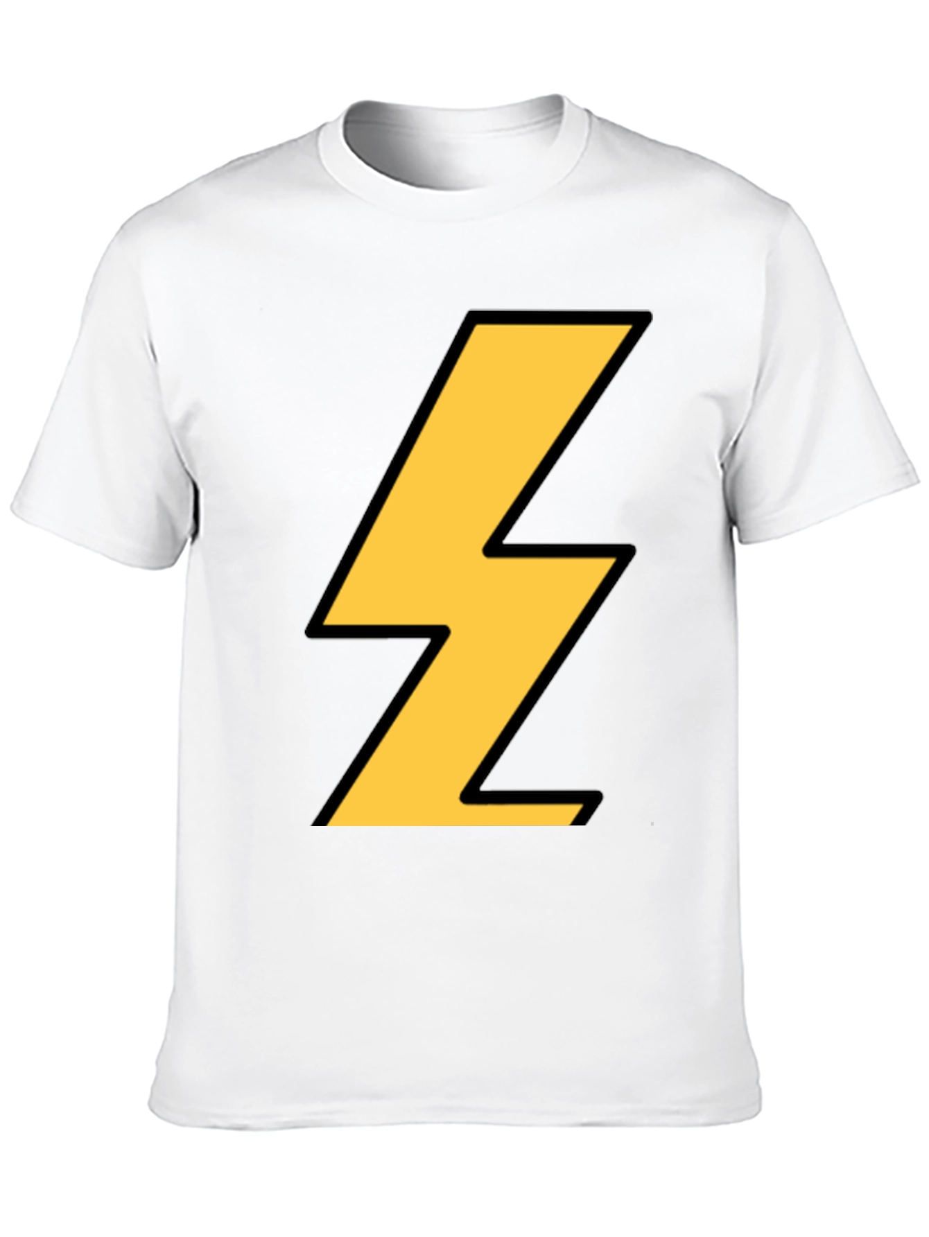 Camiseta Negra con Rayo Amarillo - Estilo Casual