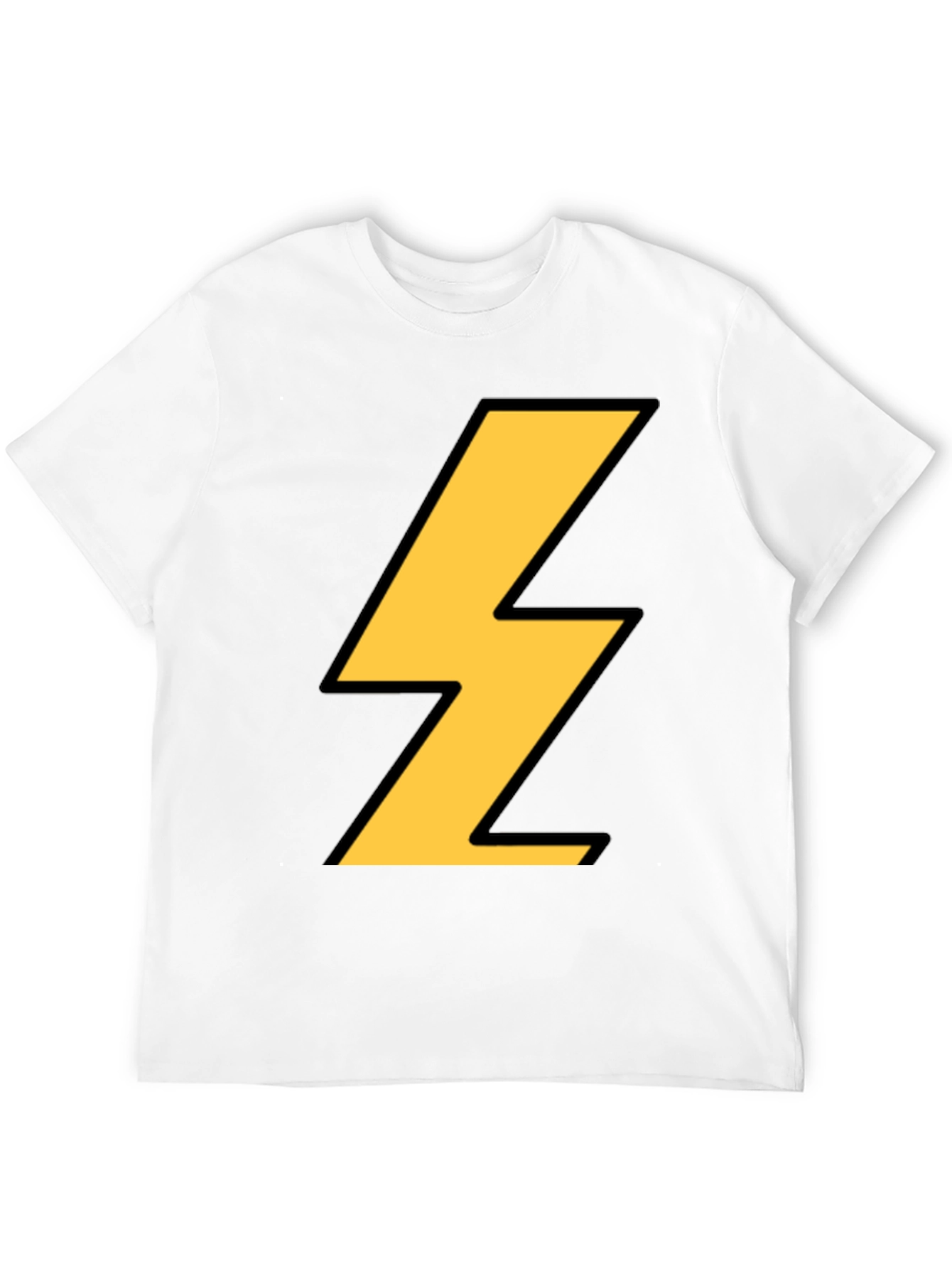 Camiseta Negra con Rayo Amarillo - Estilo Casual