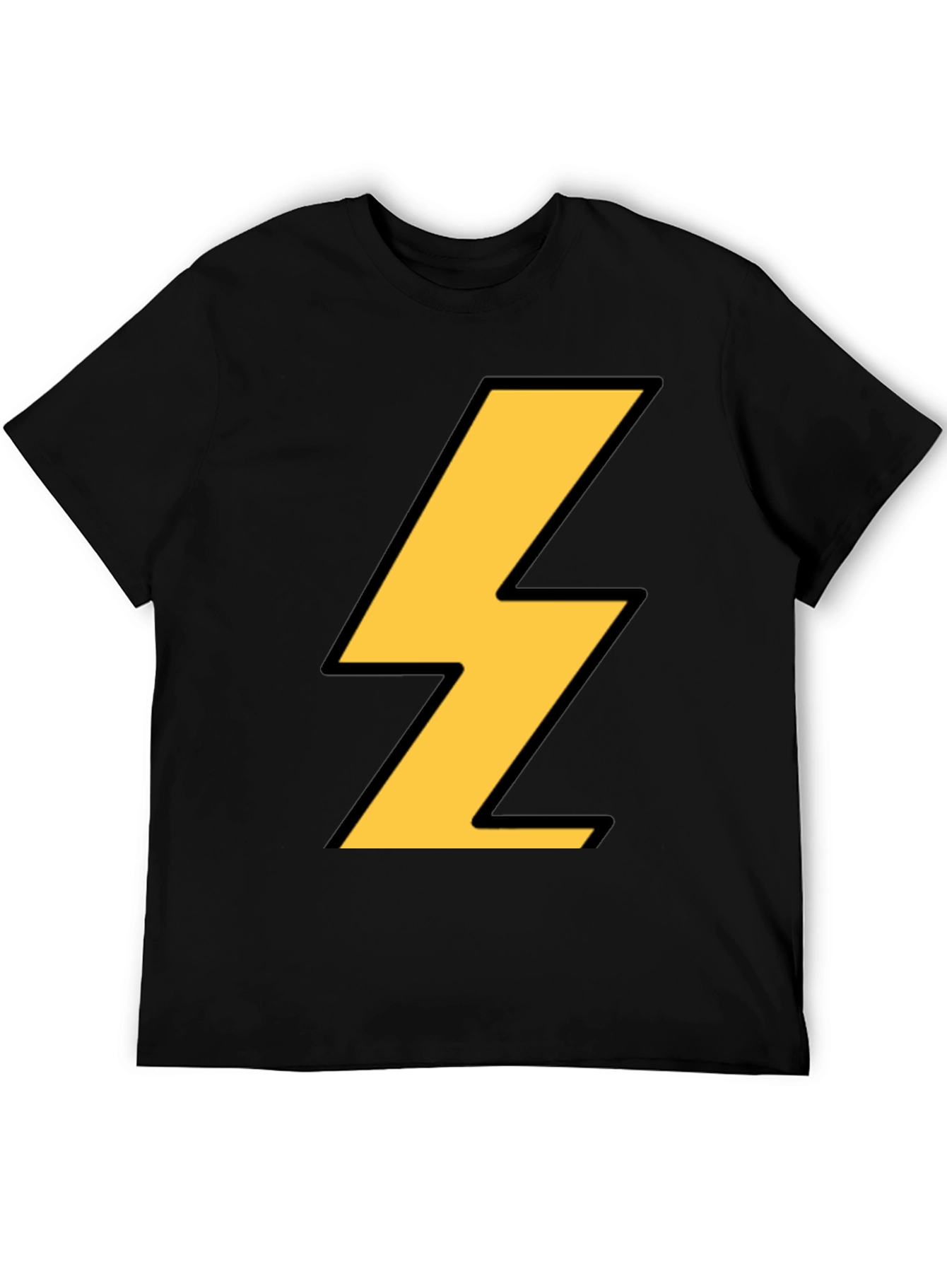 Camiseta Negra con Rayo Amarillo - Estilo Casual