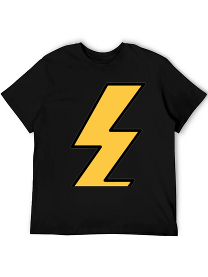 Camiseta Negra con Rayo Amarillo - Estilo Casual