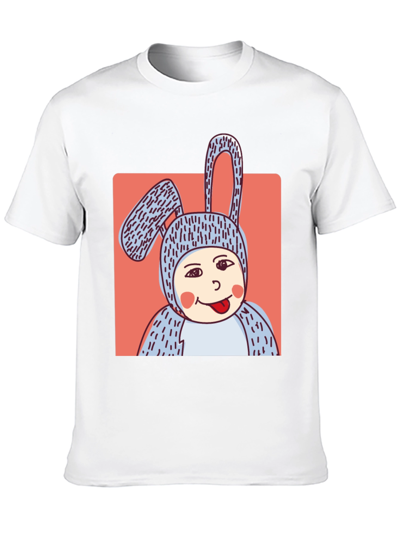 Camiseta Negra con Diseño Conejo Divertido