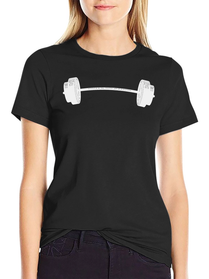 Camiseta Negra con Diseño de Pesas Gimnasio