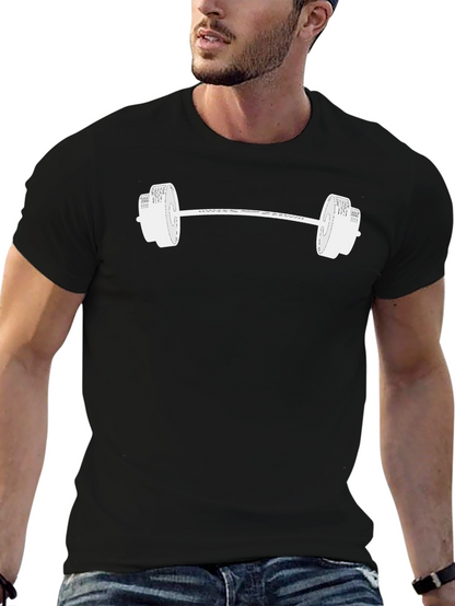 Camiseta Negra con Diseño de Pesas Gimnasio