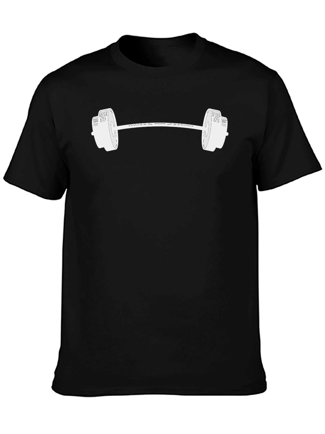 Camiseta Negra con Diseño de Pesas Gimnasio