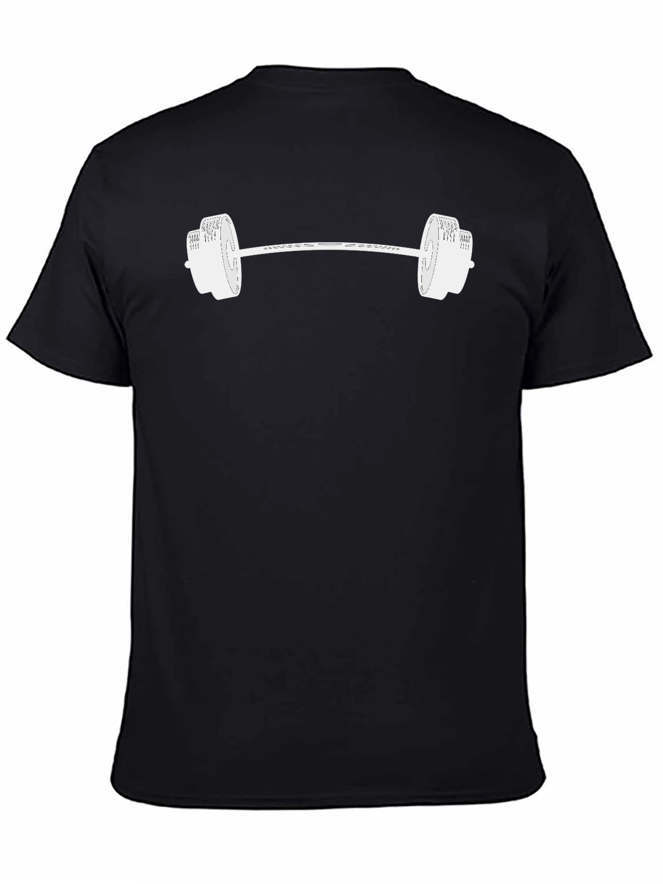 Camiseta Negra con Diseño de Pesas Gimnasio