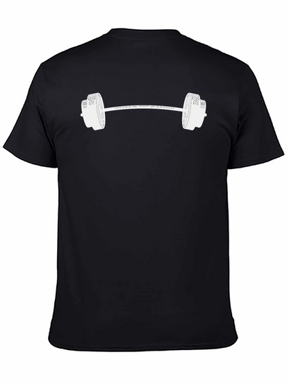 Camiseta Negra con Diseño de Pesas Gimnasio