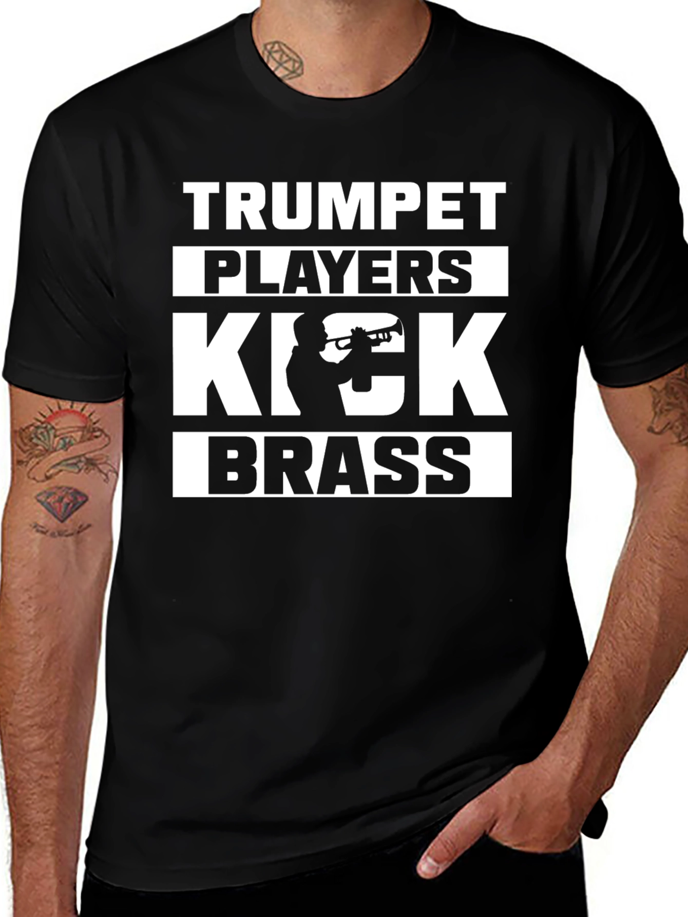 Camiseta Negra Trumpet Players Kick Brass