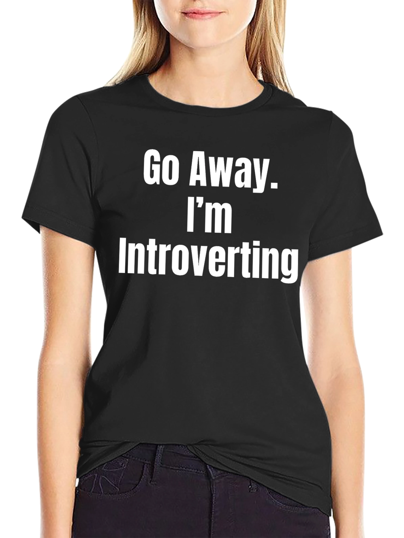 Camiseta Negra Introvertido - Déjame en Paz