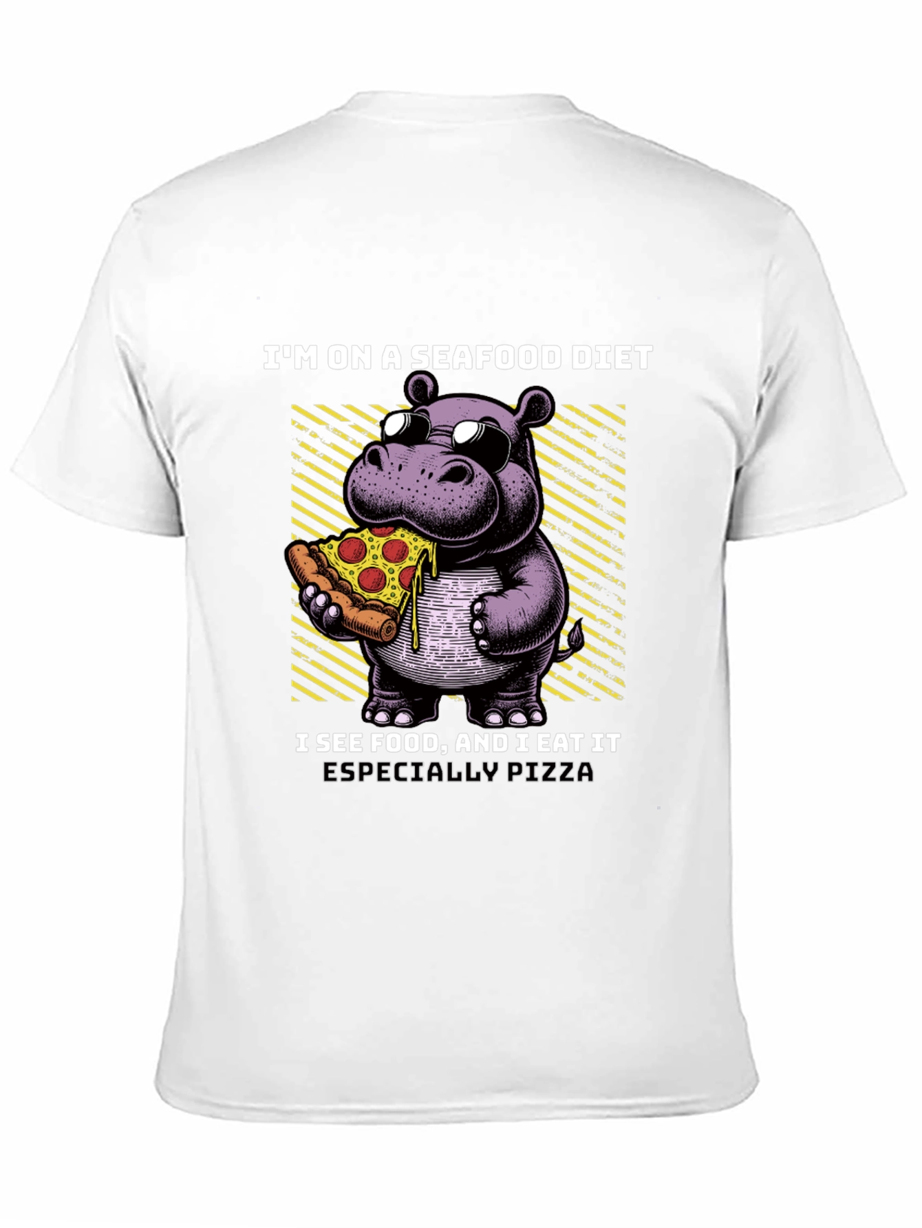Camiseta Negra: Hipopótamo Amante de la Pizza