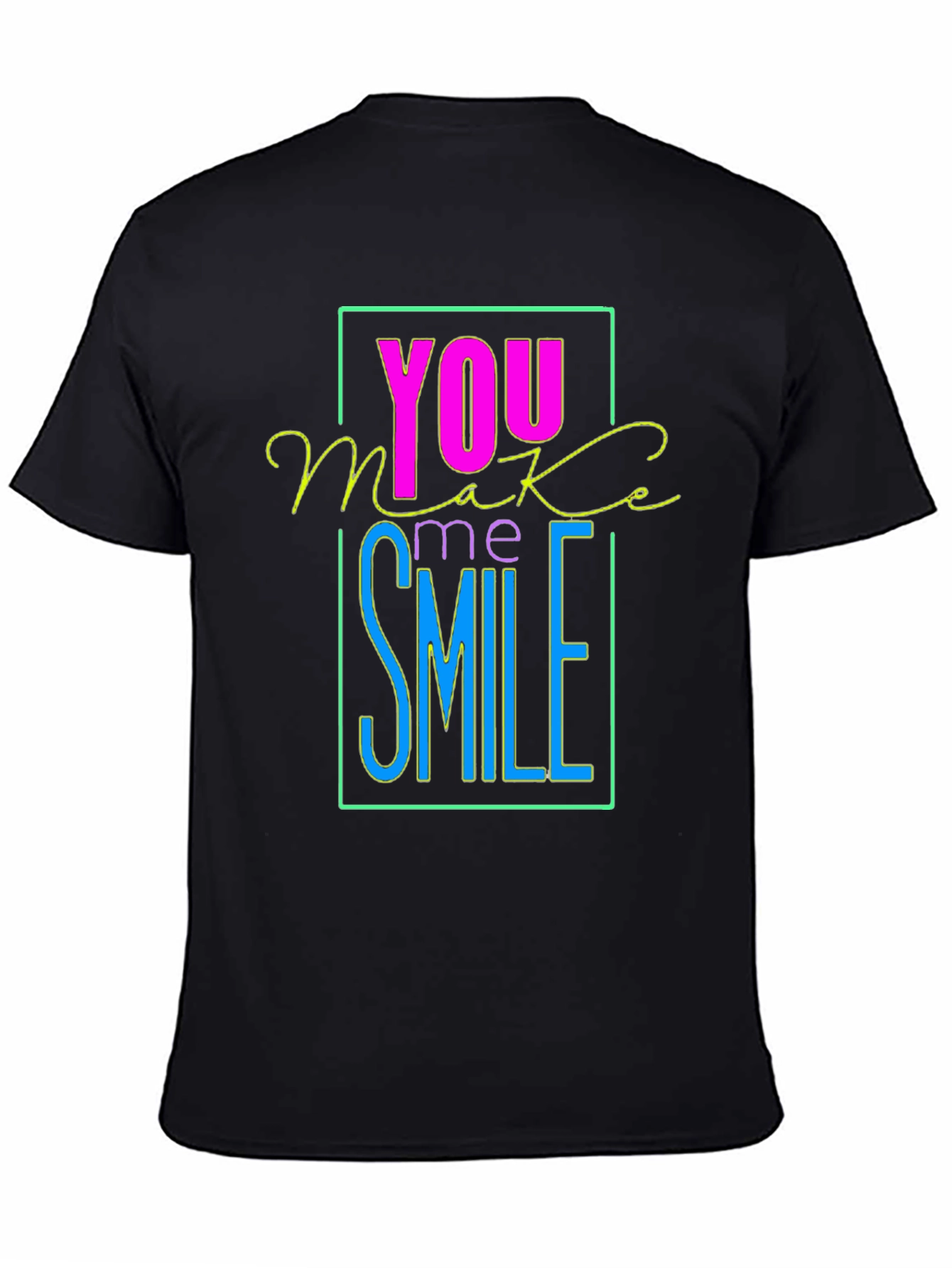 Camiseta Negra con Diseño You Make Me Smile