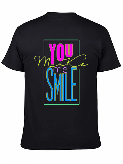 Camiseta Negra con Diseño You Make Me Smile