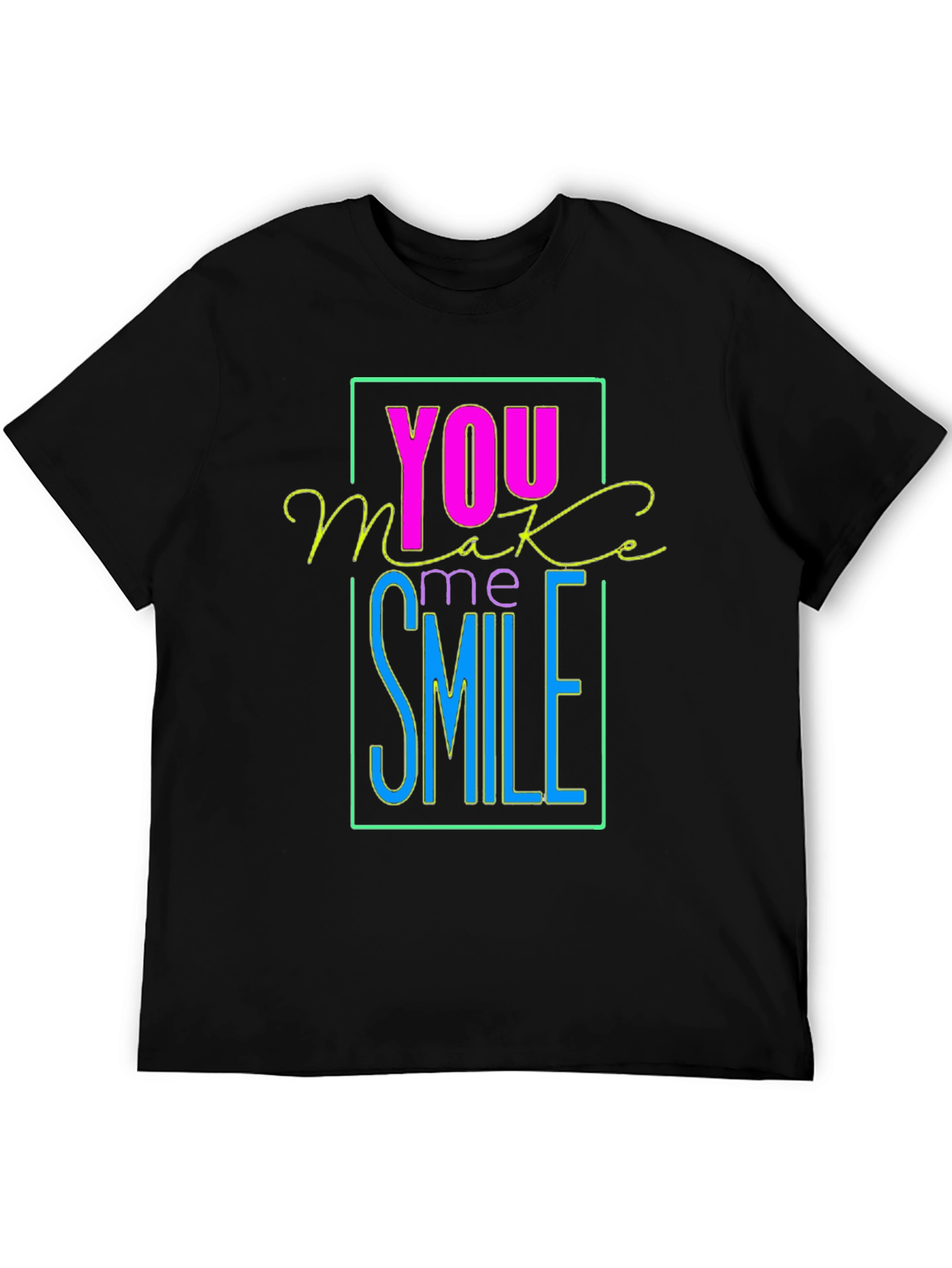 Camiseta Negra con Diseño You Make Me Smile
