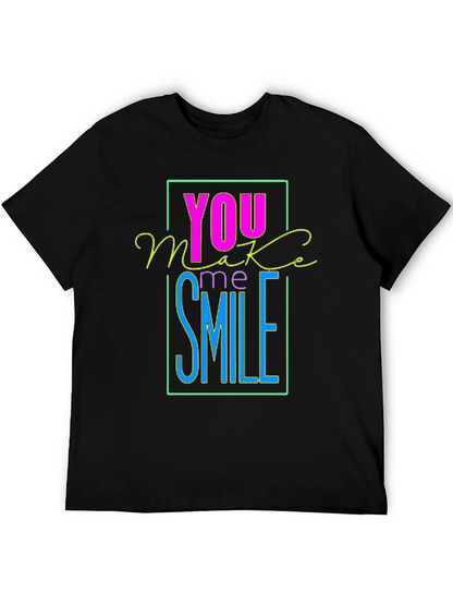 Camiseta Negra con Diseño You Make Me Smile
