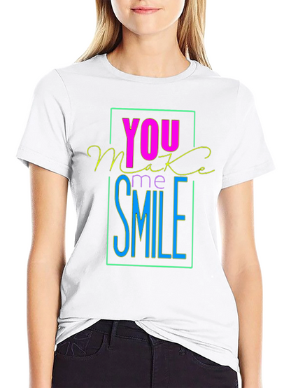 Camiseta Negra con Diseño You Make Me Smile