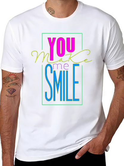 Camiseta Negra con Diseño You Make Me Smile