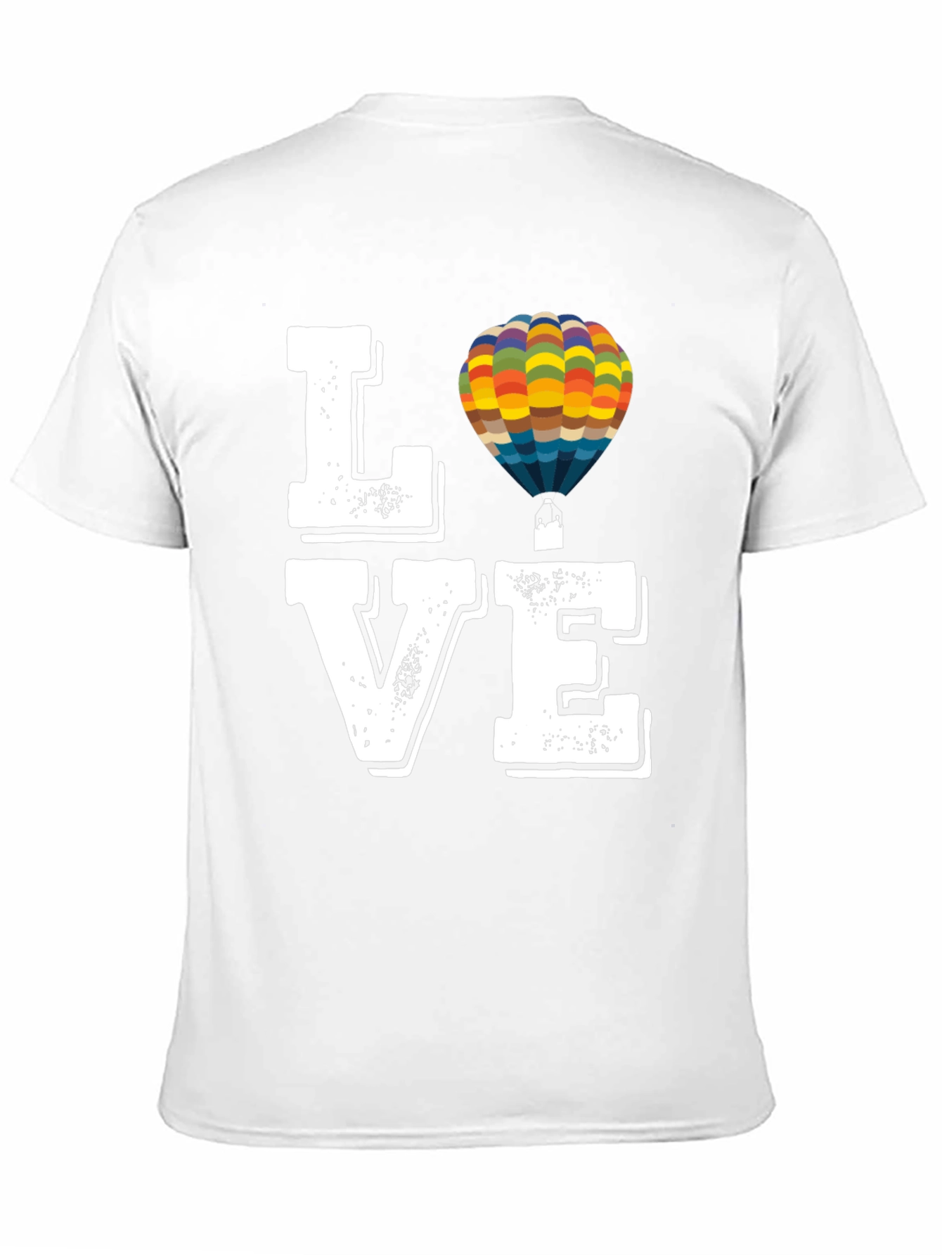 Camiseta Negra con Diseño LOVE y Globo Aerostático