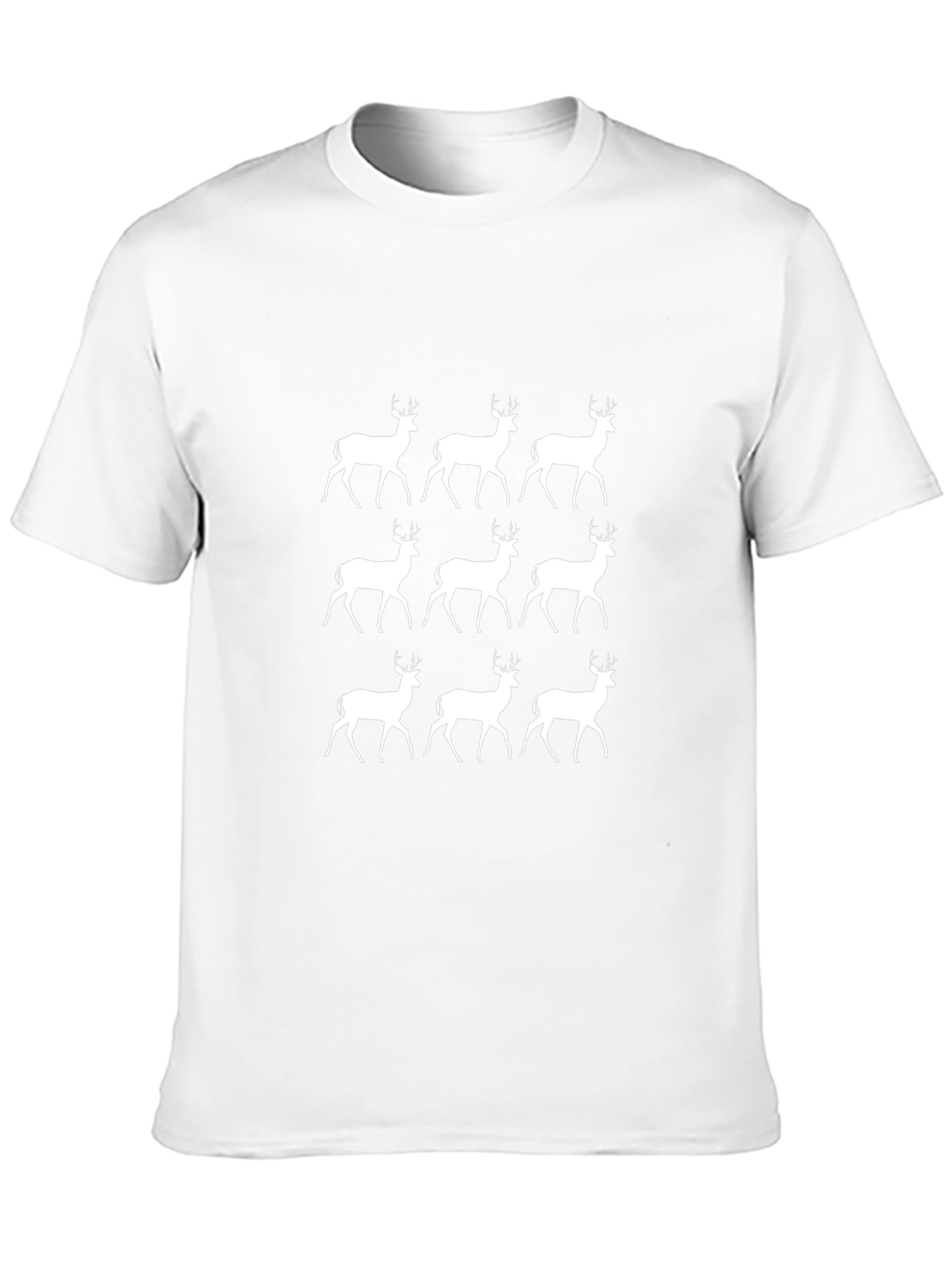 Camiseta Negra con Diseño de Ciervos Blancos