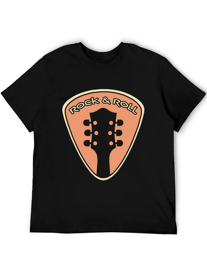 Camiseta Negra Rock & Roll Guitarra
