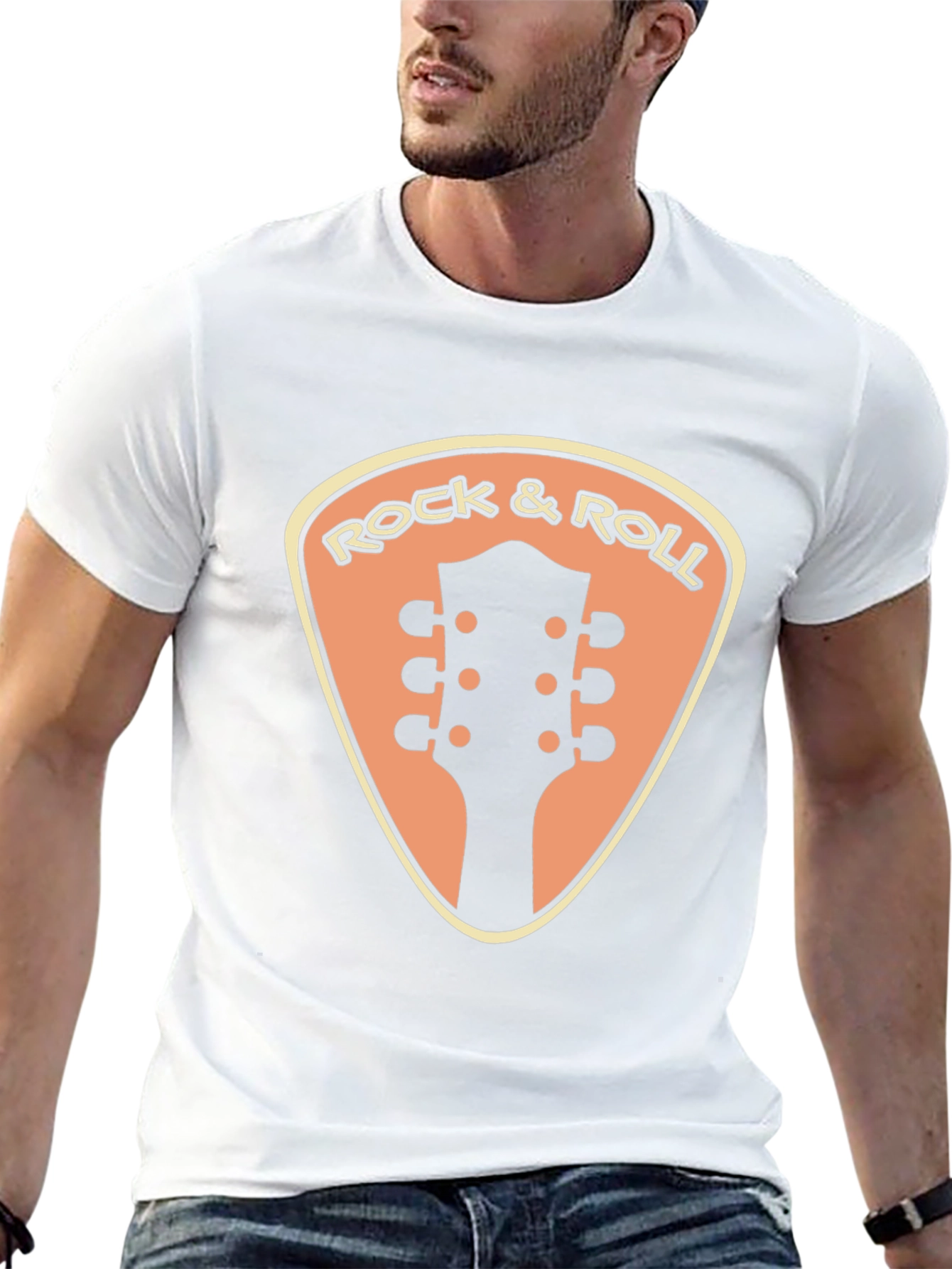 Camiseta Negra Rock & Roll Guitarra