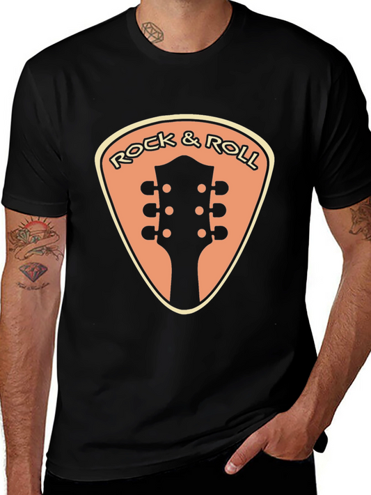 Camiseta Negra Rock & Roll Guitarra