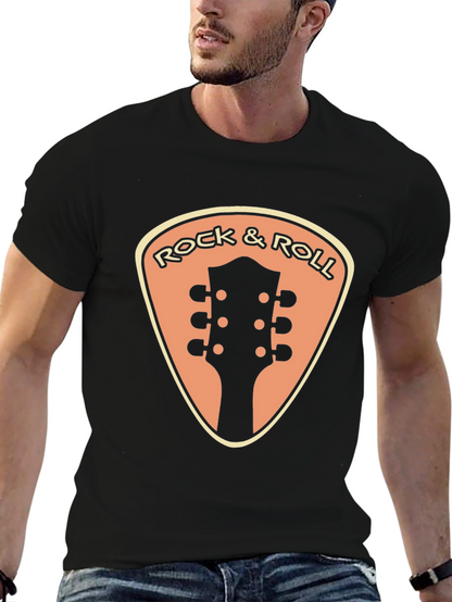Camiseta Negra Rock & Roll Guitarra