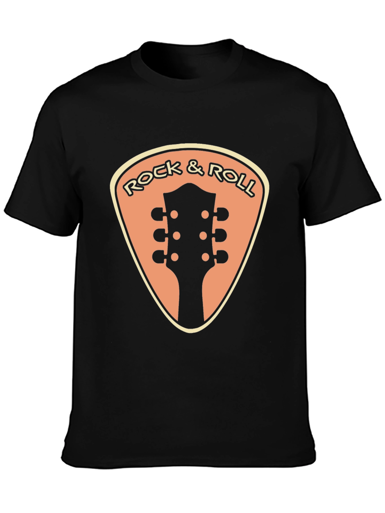 Camiseta Negra Rock & Roll Guitarra