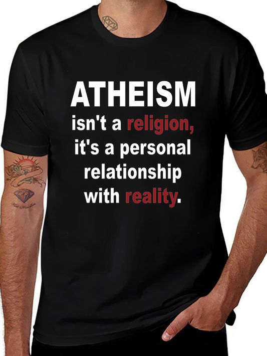 Camiseta Negra Ateísmo: No Religión Realidad Personal
