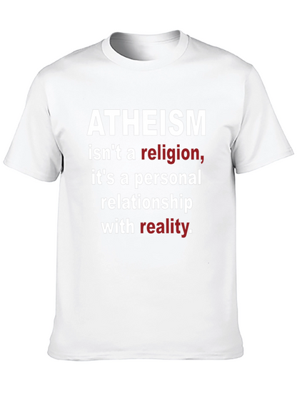 Camiseta Negra Ateísmo: No Religión Realidad Personal