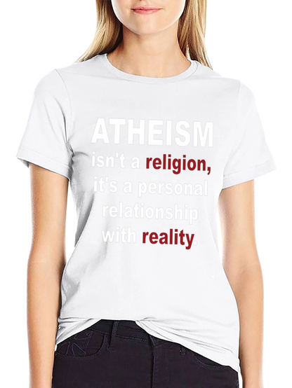 Camiseta Negra Ateísmo: No Religión Realidad Personal