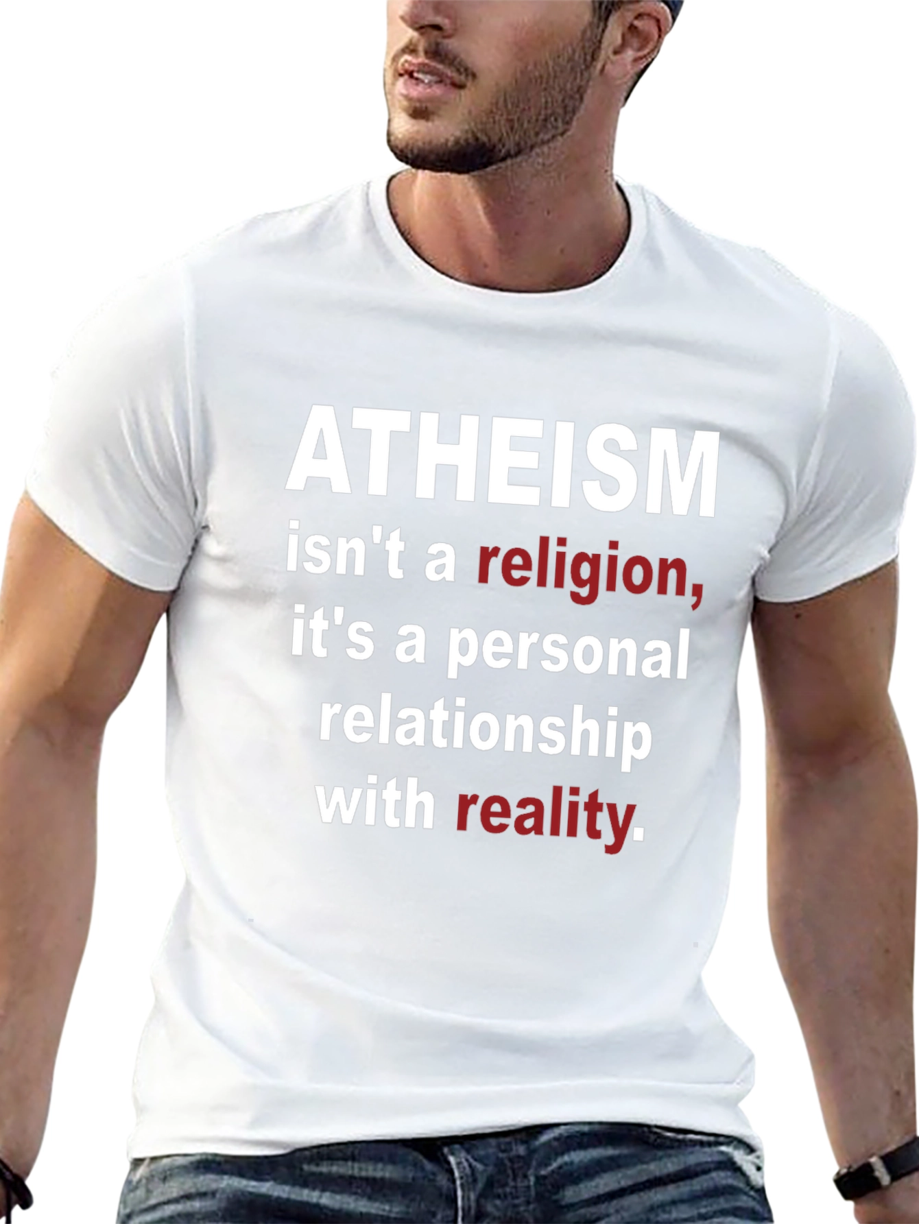Camiseta Negra Ateísmo: No Religión Realidad Personal