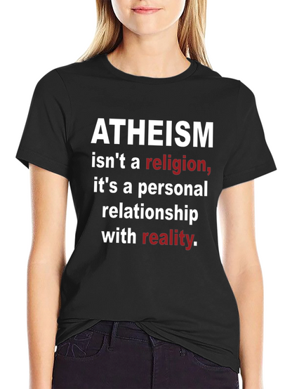 Camiseta Negra Ateísmo: No Religión Realidad Personal