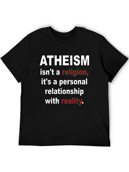 Camiseta Negra Ateísmo: No Religión Realidad Personal