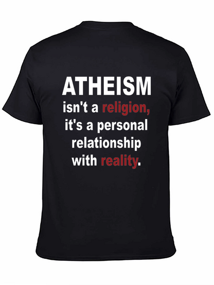 Camiseta Negra Ateísmo: No Religión Realidad Personal