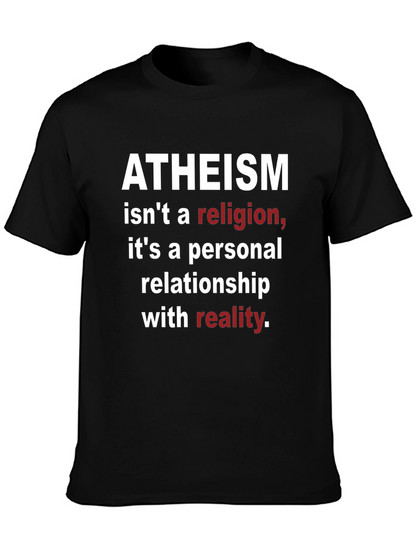 Camiseta Negra Ateísmo: No Religión Realidad Personal
