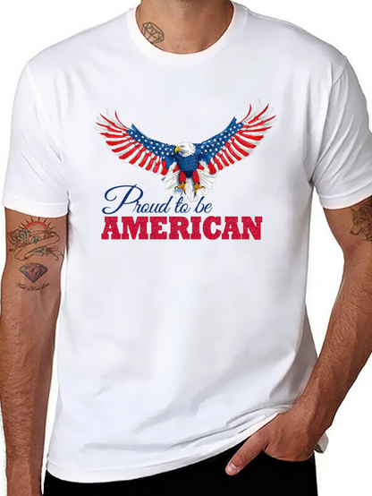 Camiseta Negra con Diseño de Águila Americana