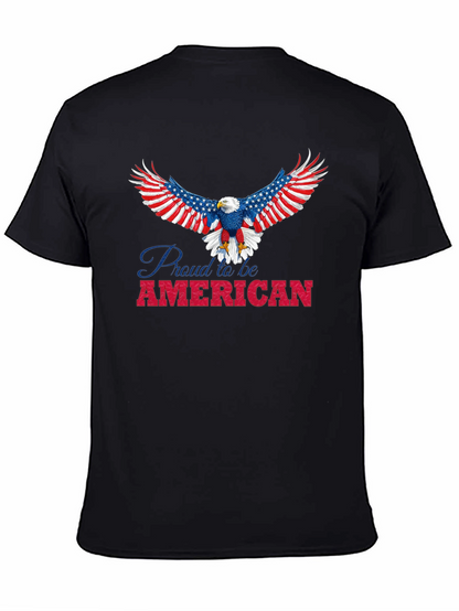 Camiseta Negra con Diseño de Águila Americana