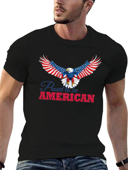 Camiseta Negra con Diseño de Águila Americana