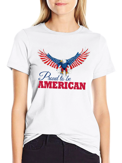 Camiseta Negra con Diseño de Águila Americana