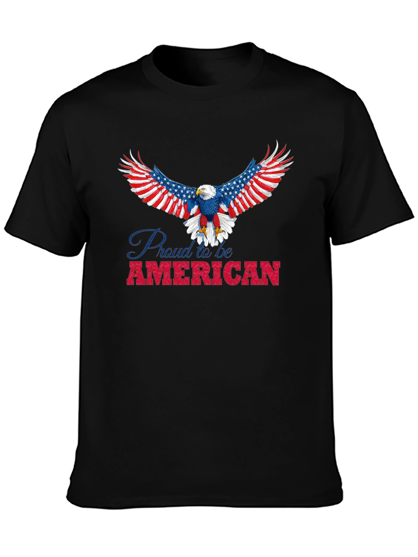 Camiseta Negra con Diseño de Águila Americana