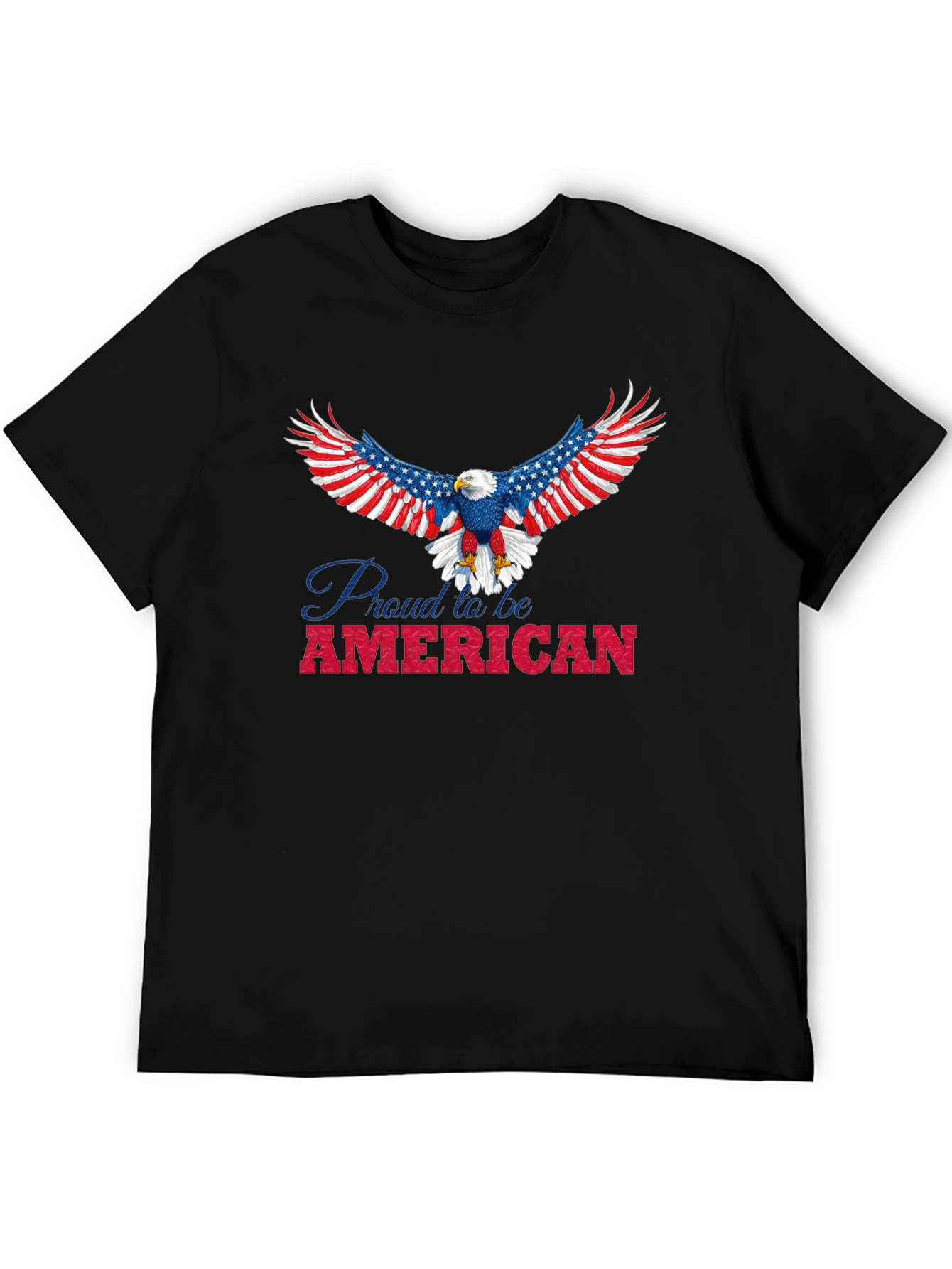 Camiseta Negra con Diseño de Águila Americana