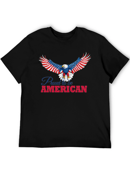 Camiseta Negra con Diseño de Águila Americana