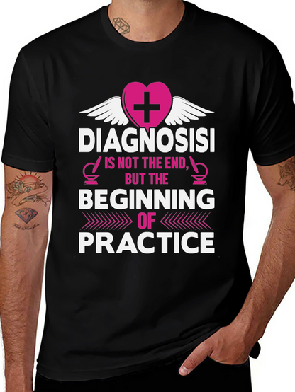 Camiseta Negra con Diseño Médico Motivacional