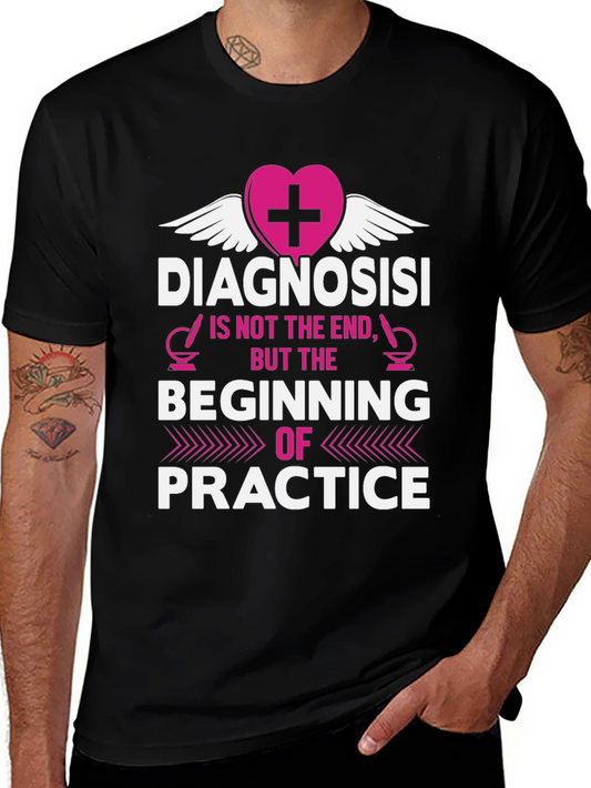 Camiseta Negra con Diseño Médico Motivacional