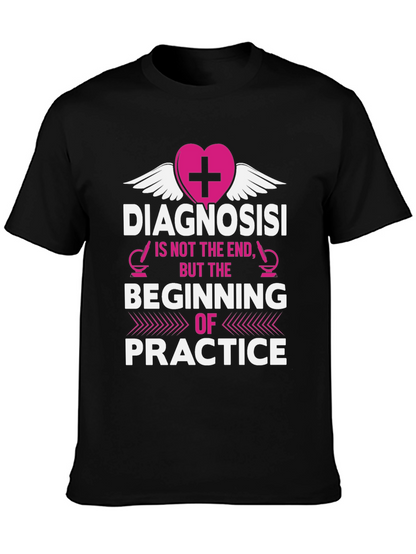 Camiseta Negra con Diseño Médico Motivacional