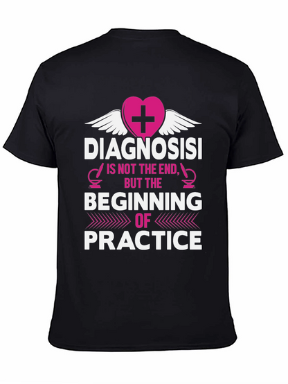Camiseta Negra con Diseño Médico Motivacional